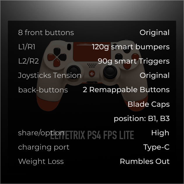 ELITETRIX PS4 FPS Lite-Retro Red