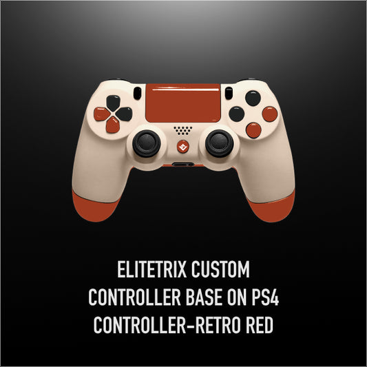 EliteTrix Custom Controller base on PS4 Controller-Retro Red