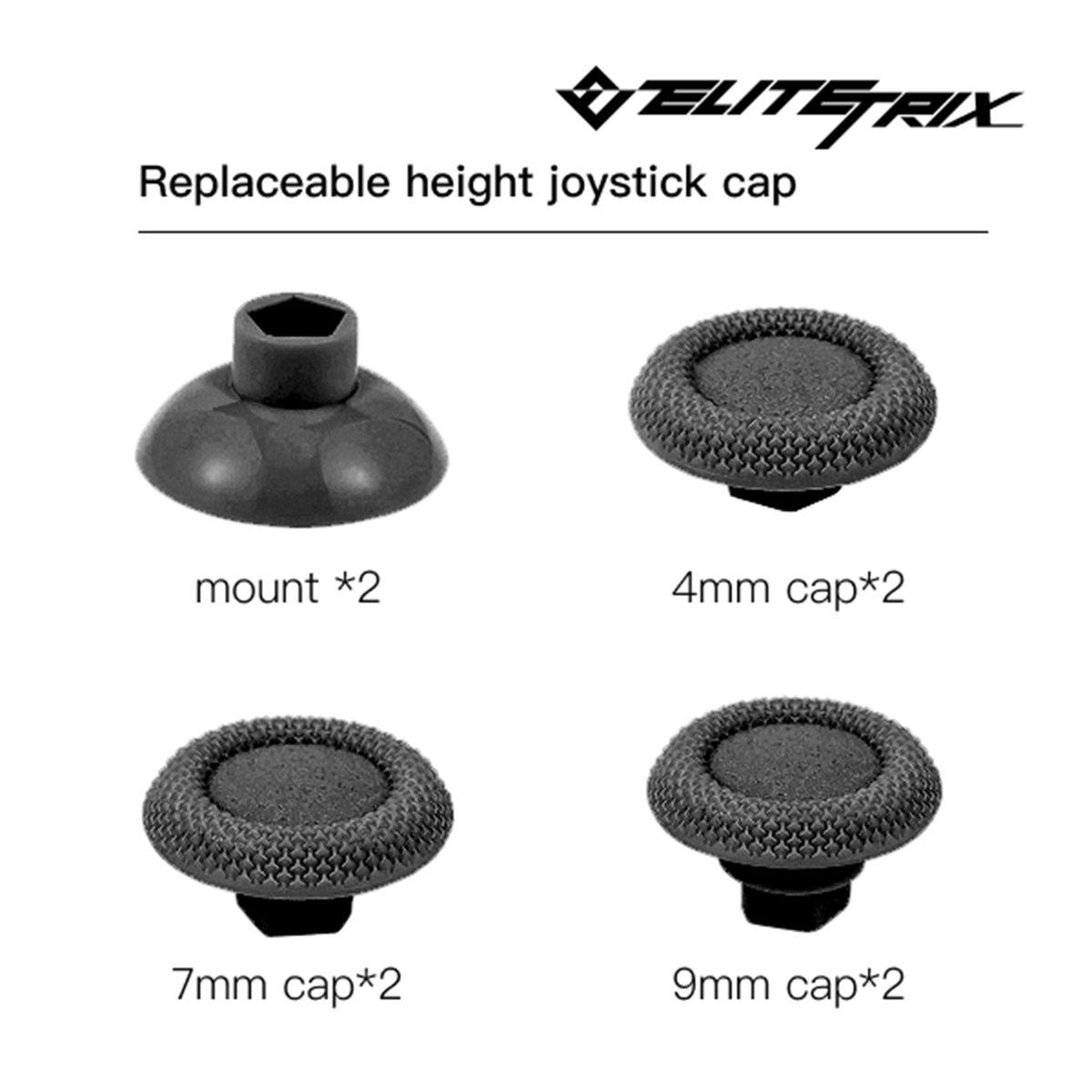 Replaceable height joystick cap
